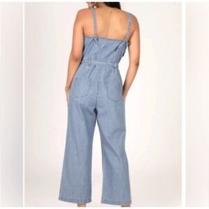 Rewash Light Denim Chambray Jumpsuit Knotted Strap belt large 1pc. Medium.C95